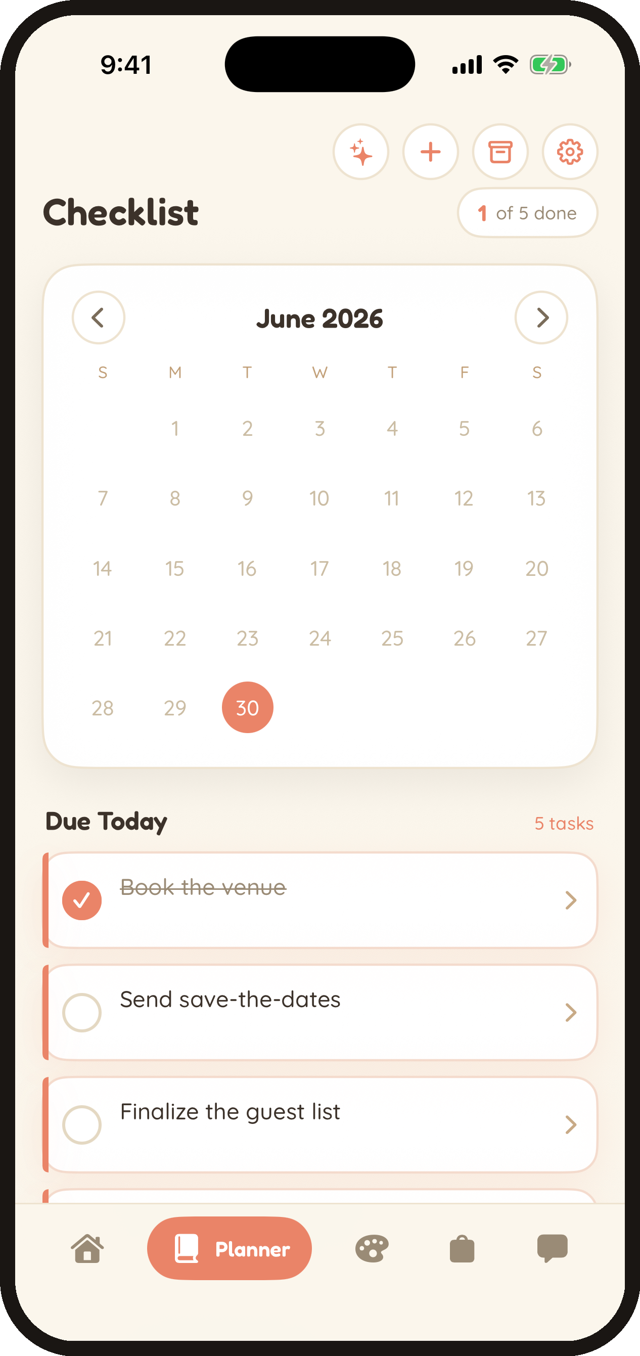 Better Planner Checklist screen