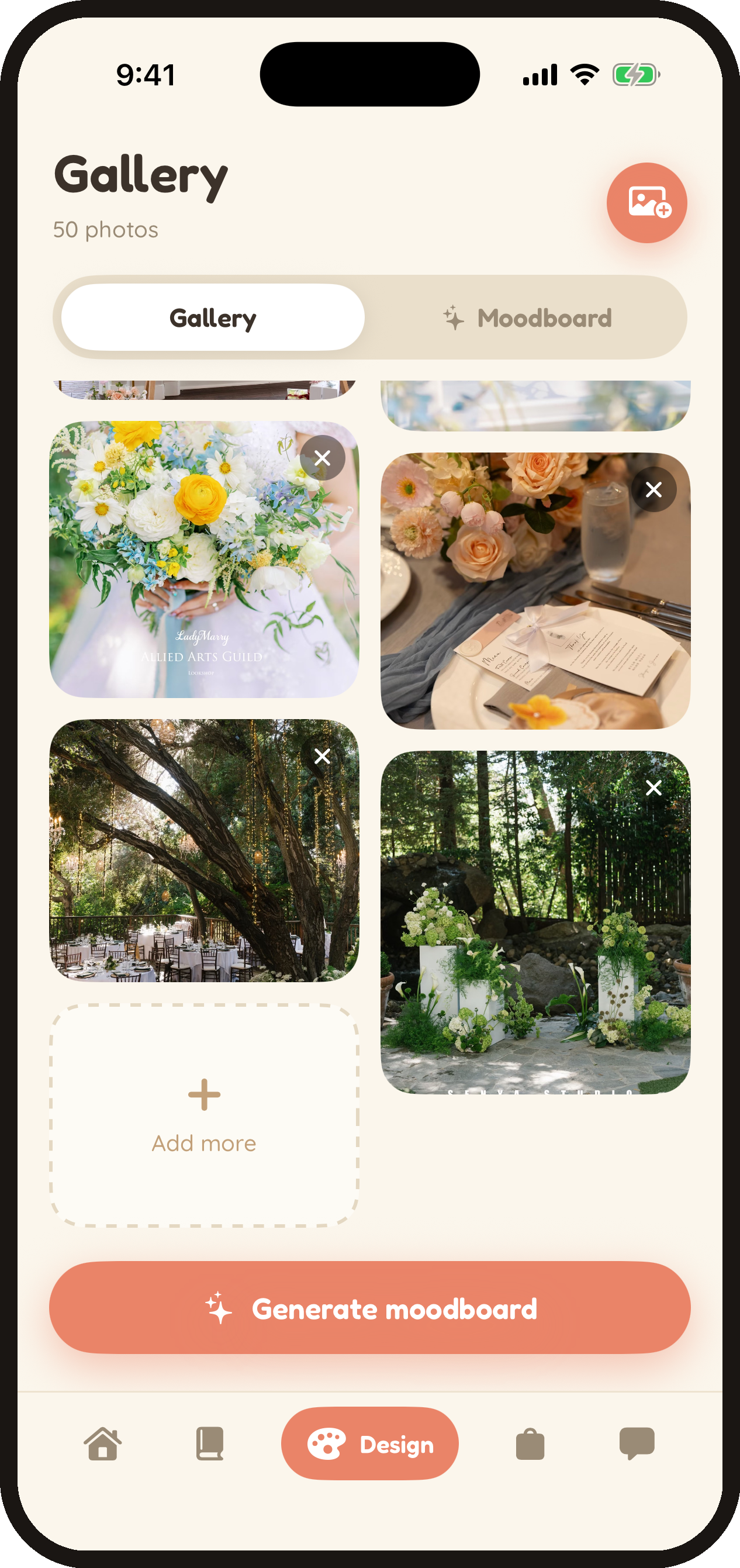 Better Planner Gallery & Moodboard screen